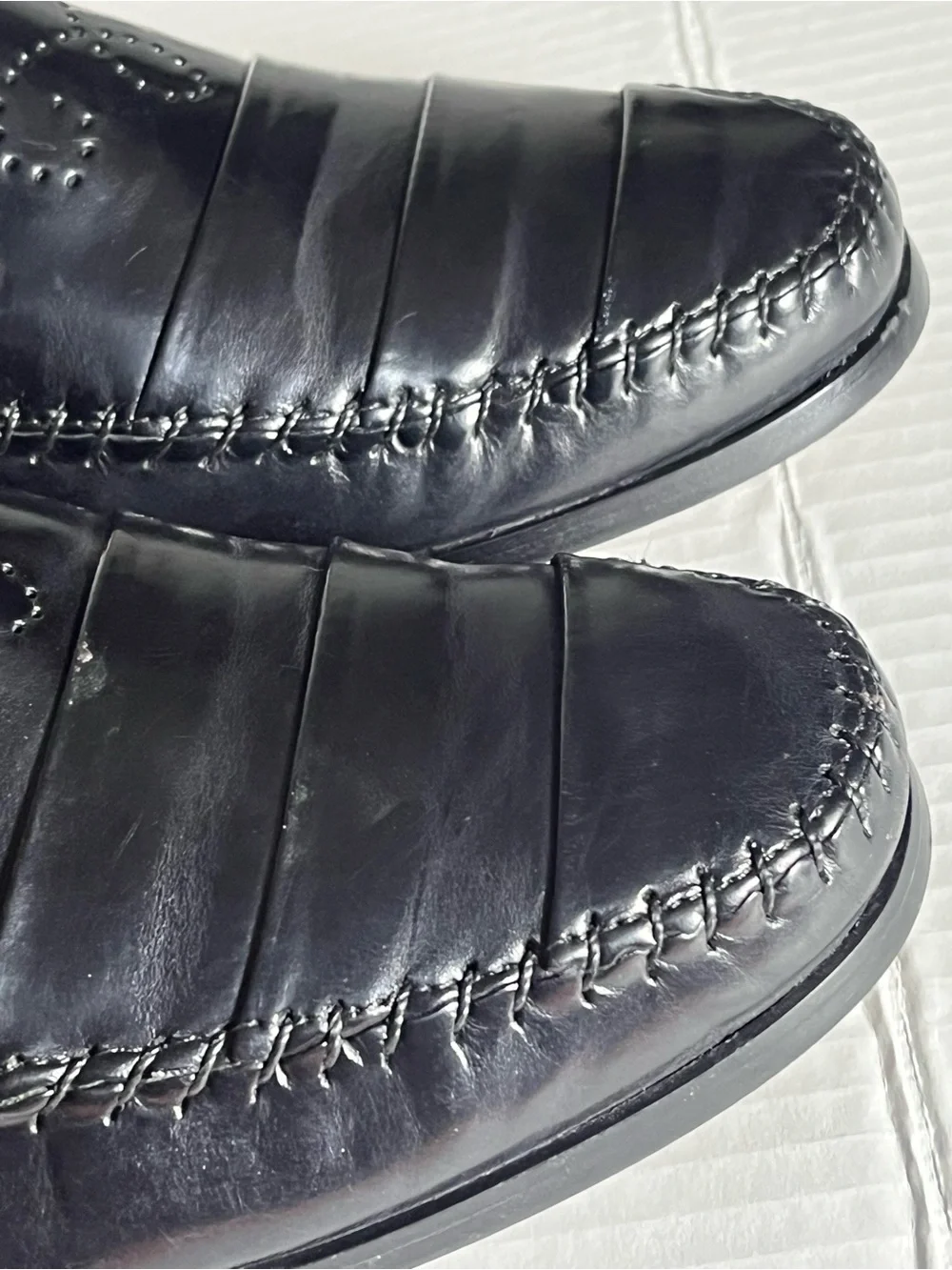 Giorgio Brutini Black Leather Penny Slip-On Loafers